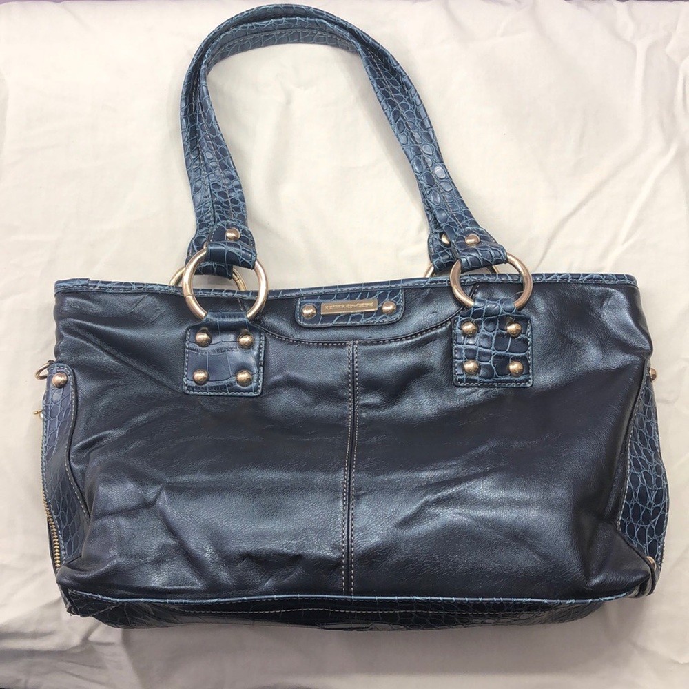 Kathy Van Zeeland Blue Faux Leather Handbag